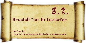 Bruchács Krisztofer névjegykártya
