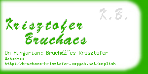 krisztofer bruchacs business card
